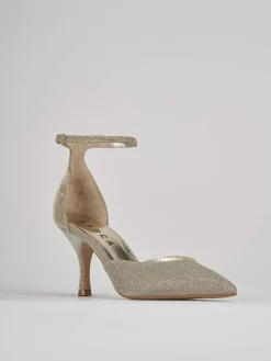 Bebè tacco 7 cm oro glitter
