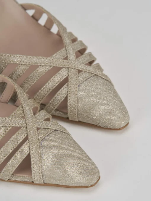 Bebè tacco 5 cm oro glitter