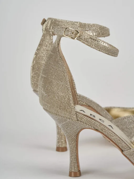 Bebè tacco 7 cm oro glitter