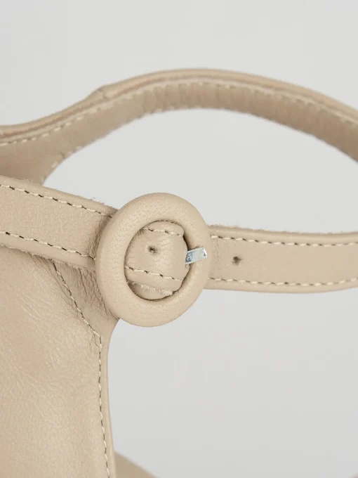 Bebè tacco 9cm beige pelle