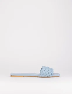 Ciabatta da passeggio tacco 1 cm azzurro