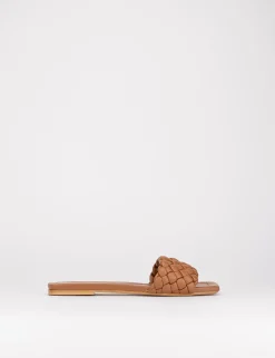 Ciabatta da passeggio tacco 1 cm cuoio