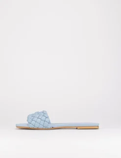 Ciabatta da passeggio tacco 1 cm azzurro