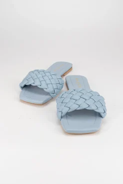 Ciabatta da passeggio tacco 1 cm azzurro