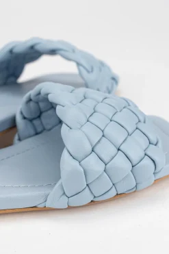 Ciabatta da passeggio tacco 1 cm azzurro
