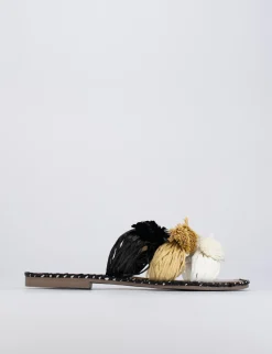Ciabatta da passeggio tacco 1 cm nero pelle