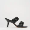 Ciabatta da passeggio tacco 5 cm nero pelle