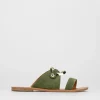 Ciabatta da passeggio tacco 1 cm verde camoscio