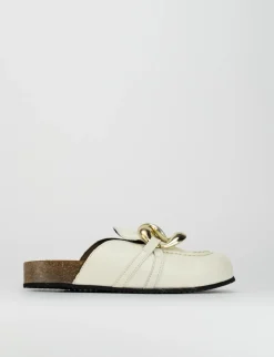 Ciabatta da passeggio tacco 1 cm bianco pelle