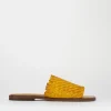 Ciabatta da passeggio tacco 1 cm giallo pelle