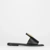 Ciabatta da passeggio tacco 1 cm nero pelle