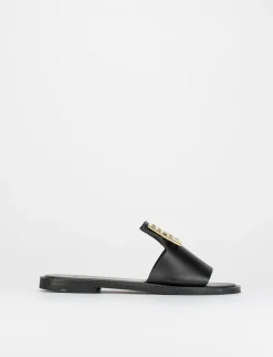 Ciabatta da passeggio tacco 1 cm nero pelle