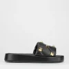 Ciabatta da passeggio tacco 1 cm nero pelle