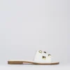 Ciabatta da passeggio tacco 1 cm bianco pelle