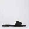 Ciabatta da passeggio tacco1 cm nero pelle