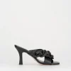 Ciabatta da passeggio tacco 8.5 cm nero pelle