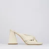 Ciabatta da passeggio tacco 8 cm bianco pelle