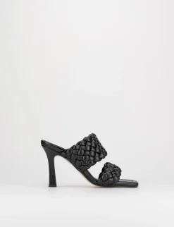 Ciabatta da passeggio tacco 9 cm nero