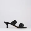 Ciabatta da passeggio tacco 5 cm nero pelle