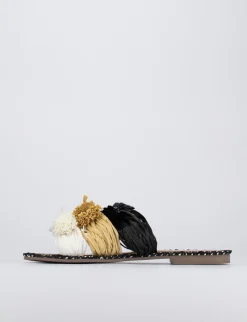 Ciabatta da passeggio tacco 1 cm nero pelle