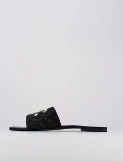 Ciabatta da passeggio tacco 1 cm nero pelle