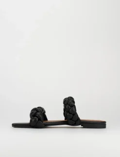 Ciabatta da passeggio tacco 1 cm nero pelle
