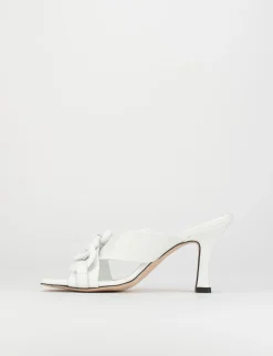 Ciabatta da passeggio tacco 8.5 cm bianco pelle