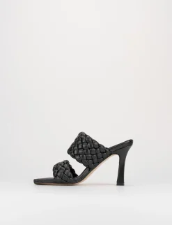 Ciabatta da passeggio tacco 9 cm nero