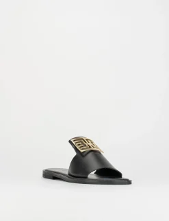 Ciabatta da passeggio tacco 1 cm nero pelle