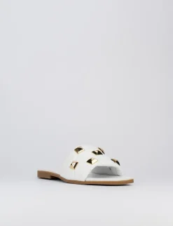 Ciabatta da passeggio tacco 1 cm bianco pelle