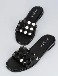 Ciabatta da passeggio tacco 1 cm nero pelle