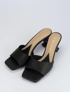Ciabatta da passeggio tacco 4 cm nero pelle