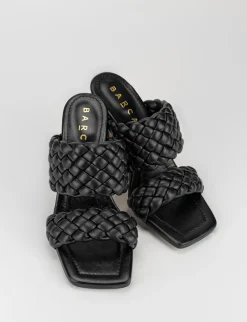 Ciabatta da passeggio tacco 9 cm nero