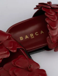 Ciabatta da passeggio tacco 1 cm rosso pelle