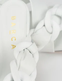 Ciabatta da passeggio tacco 8.5 cm bianco pelle