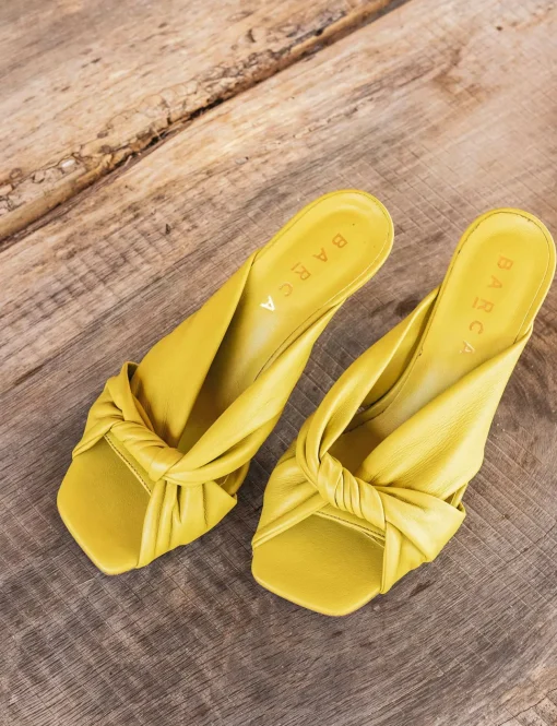 Ciabatta da passeggio tacco 8 giallo