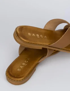 Ciabatta da passeggio tacco 1 cm marrone pelle
