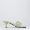 Ciabatta passeggio tacco 5 cm verde pelle