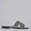 Ciabatta tacco 1 cm grigio pelle