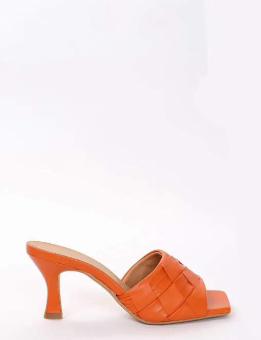 Ciabatta tacco 5 cm arancio