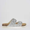Ciabatta tacco 1 cm argento glitter