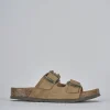 Ciabatta tacco 1 cm beige camoscio