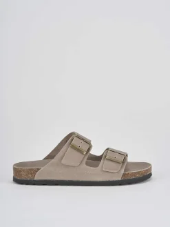 Ciabatta tacco 1 cm beige camoscio