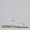Ciabatta tacco 1 cm bianco pelle