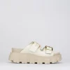 Ciabatta tacco 1 cm bianco pelle