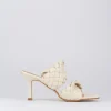 Ciabatta tacco 7 cm bianco pelle