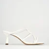 Ciabatta tacco 5 cm bianco pelle