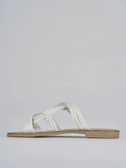 Ciabatta tacco 1 cm bianco pelle