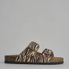 Ciabatta tacco 1 cm multicolor pelle
