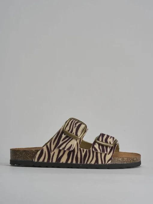 Ciabatta tacco 1 cm multicolor pelle